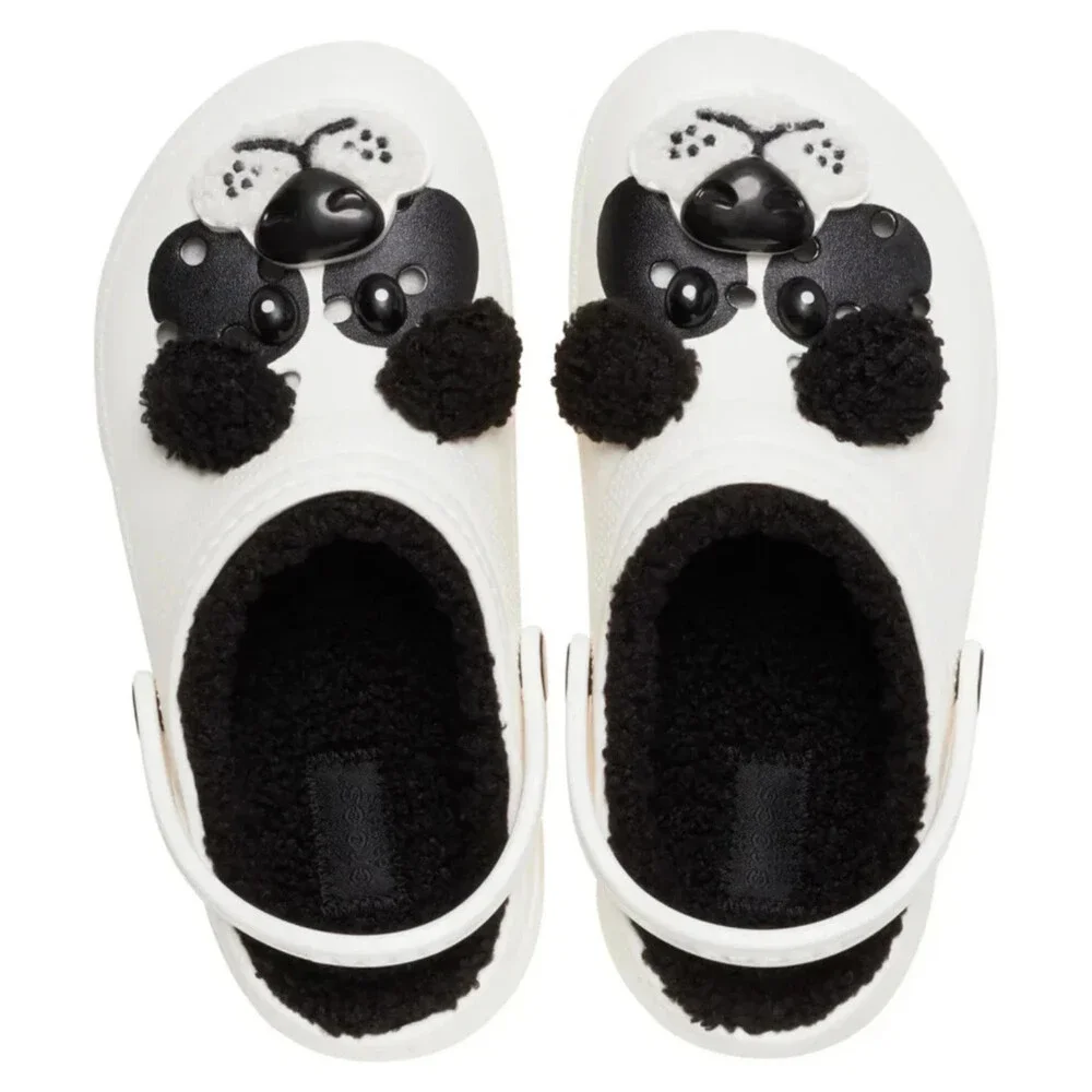 Crocs Classic Lined I Am Panda Bear 210395-0WX Clogs Kids C9 White Shoes KFC684